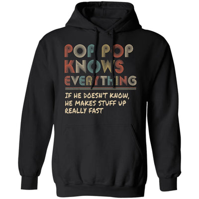 Pop Pop Know Everything Vintage Pop Pop Father's Day Gift-T-Shirt & Hoodie-Pullover Hoodie-Black