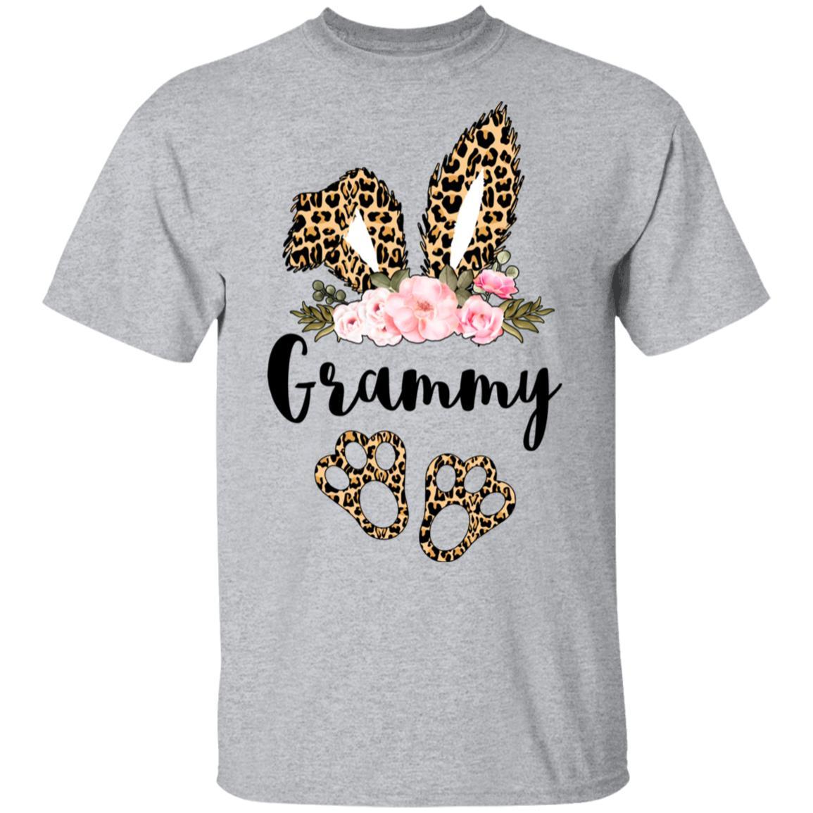 Flower Leopard Bunny Grammy Easter Day Women Gifts-T-Shirt & Hoodie-Classic T-Shirt-Sport Grey