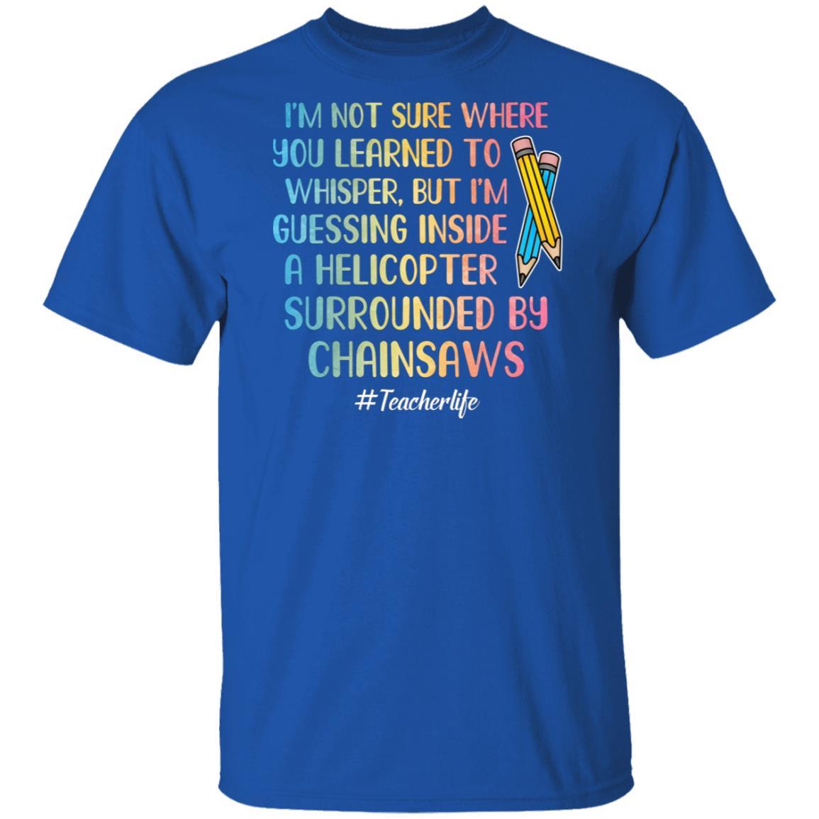 I'm Not Sure Where You Learned To Whisper Teacher-T-Shirt & Hoodie-Classic T-Shirt-Royal