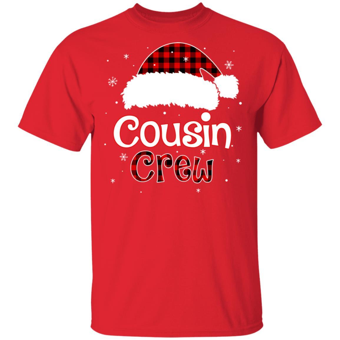 Cousin Crew Plaid Red Family Matching Christmas Pajamas-T-Shirt & Sweatshirt-Classic T-Shirt-Red
