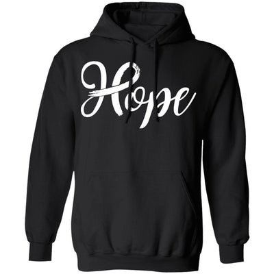 Lung Cancer Awareness White Ribbon Hope-T-Shirt & Hoodie-Pullover Hoodie-Black