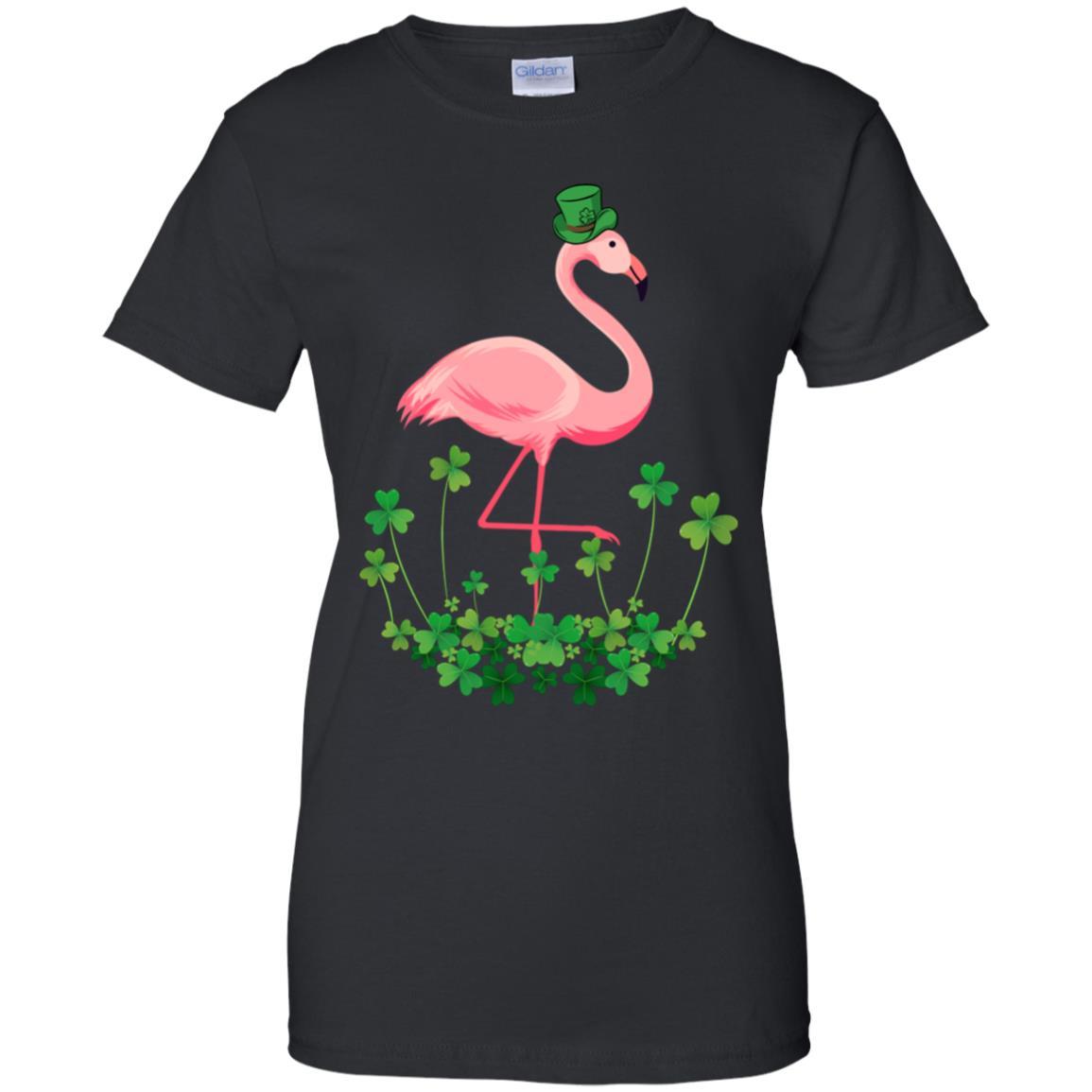 Flamingo Shamrock Happy St Patrick's Day-T-Shirt & Hoodie-Women's T-Shirt-Black