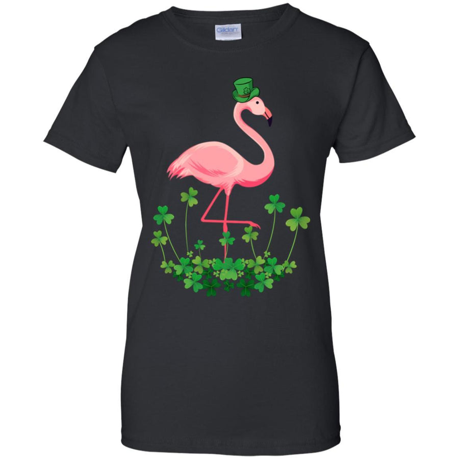 Flamingo Shamrock Happy St Patrick's Day-T-Shirt & Hoodie-Women's T-Shirt-Black