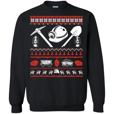 Coal Miner Christmas Sweater-T-Shirt & Hoodie-Crewneck Sweatshirt-Black
