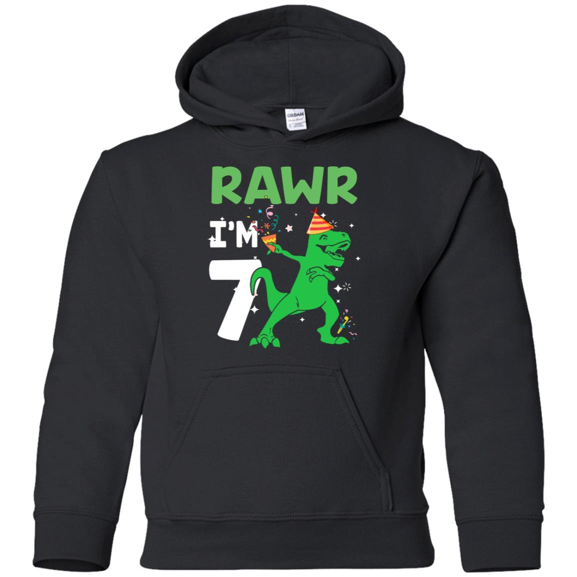 Rawr I'm 9 Birthday Gifts 2012 Dinosaur For Boys Youth-Youth Shirt-Youth Pullover Hoodie-Black