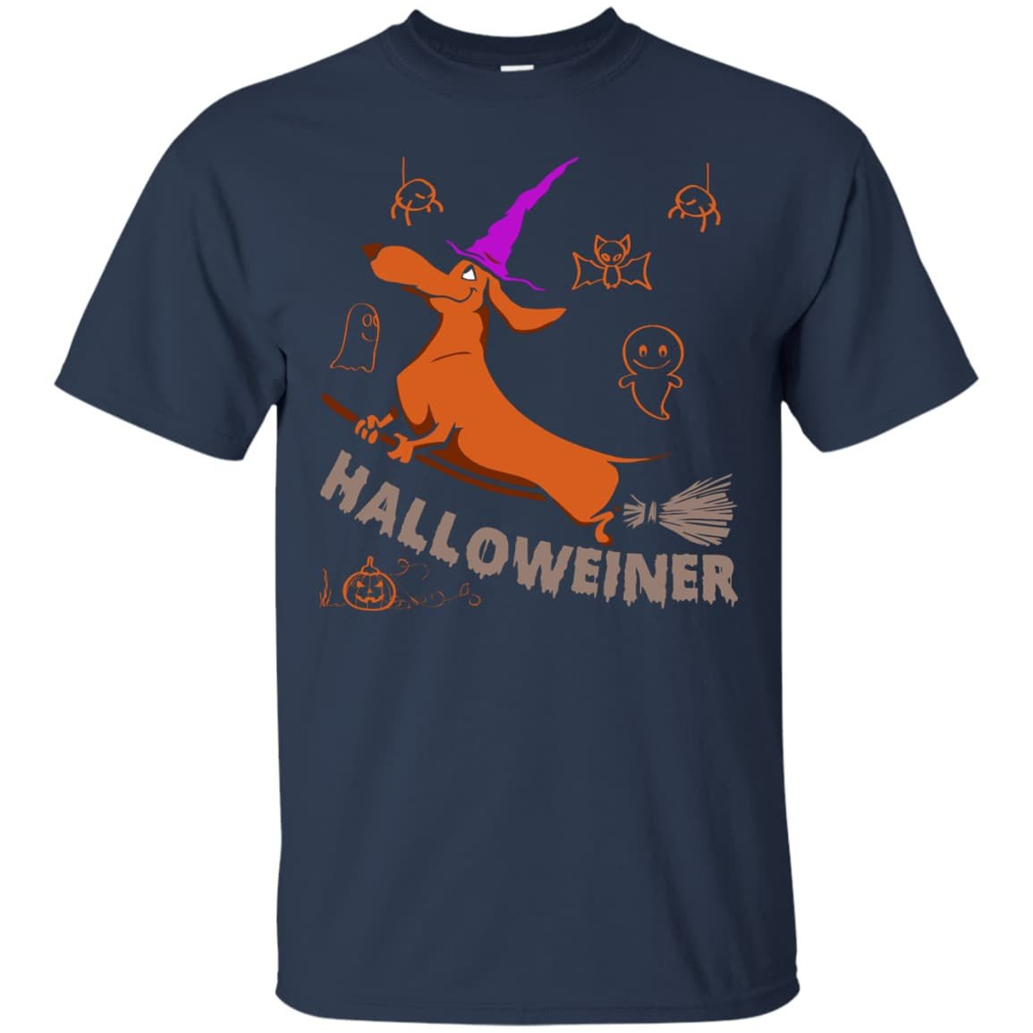 Halloweiner Halloween Dog-T-Shirt & Hoodie-Classic T-Shirt-Navy