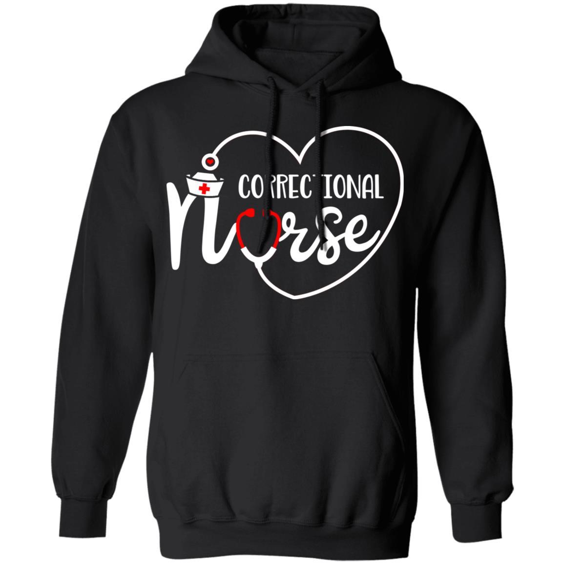 Correctional Nurse Nursing Gifts-T-Shirt & Hoodie-Pullover Hoodie-Black
