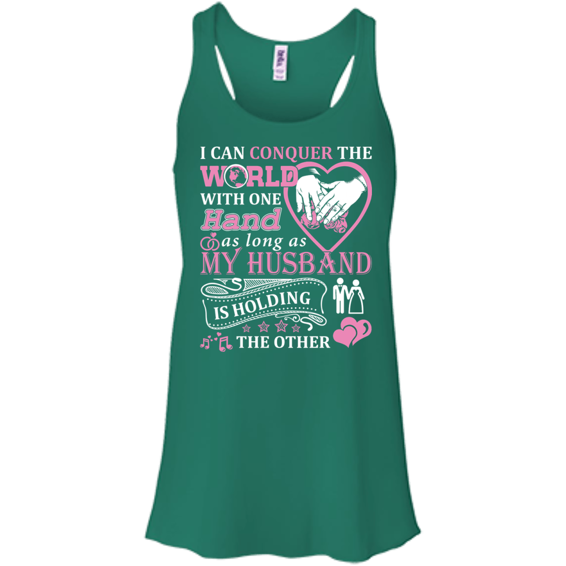 I Can Conquer The World With One Hand-T-Shirt & Hoodie-Women's Flowy Racerback Tank-Kelly