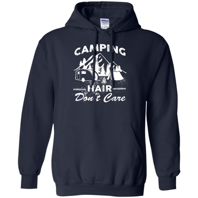 Camping Hair Don't Care-T-Shirt & Hoodie-Pullover Hoodie-Navy