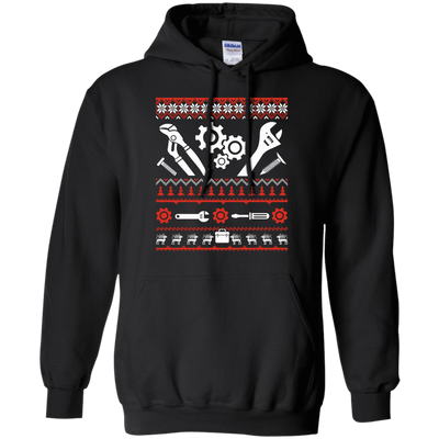 Mechanic Christmas Sweater-T-Shirt & Hoodie-Pullover Hoodie-Black