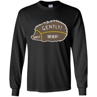Proper way to pet a Hedgehog lover-T-Shirt & Hoodie-Long Sleeve T-Shirt-Black