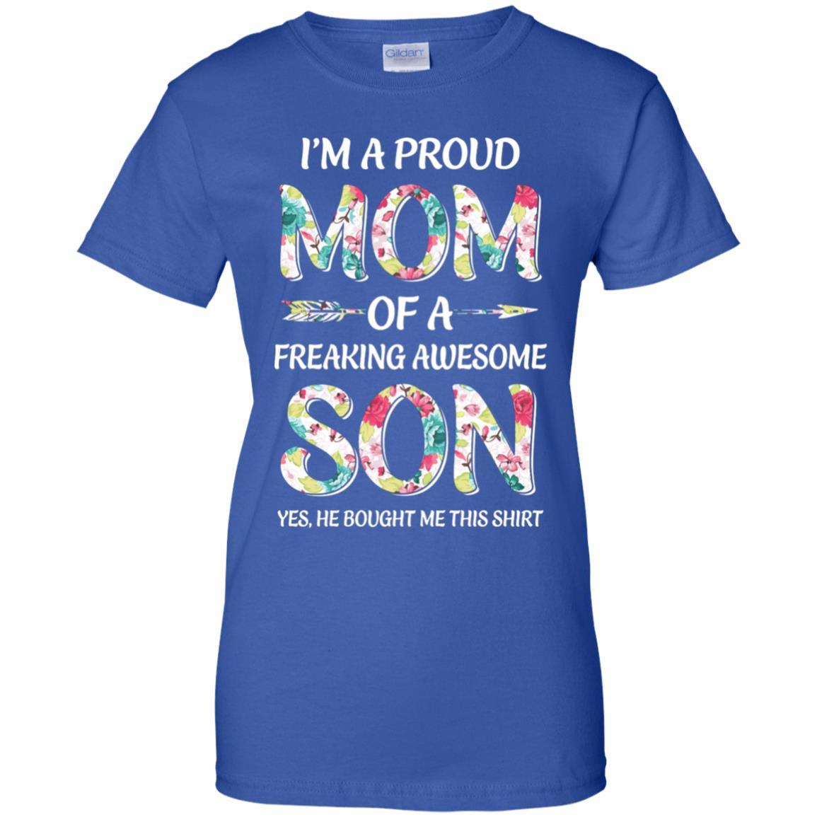 Proud Mom Mother's Day Gift From A Son To Mom-T-Shirt & Hoodie-Women's T-Shirt-Royal