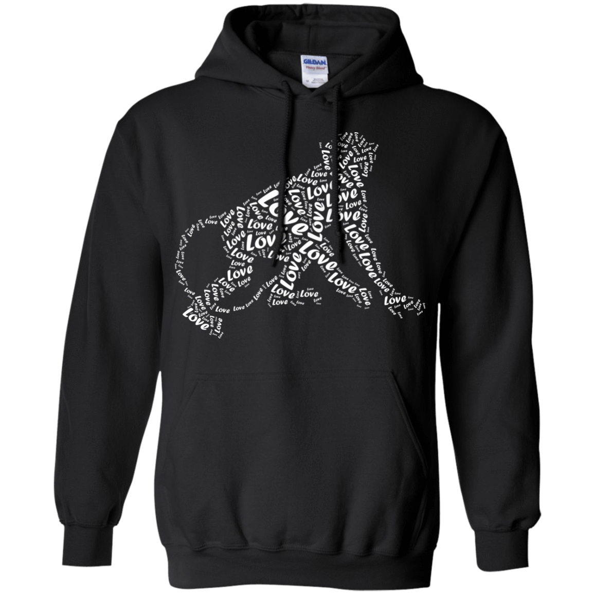 I Love Monkey T-Shirt Word Graphic Tee-T-Shirt & Hoodie-Pullover Hoodie-Black