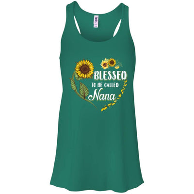 Blessed To Be Called Nana Sunflower Mothers Day Gift-T-Shirt & Tank Top-Women's Flowy Racerback Tank-Kelly Green