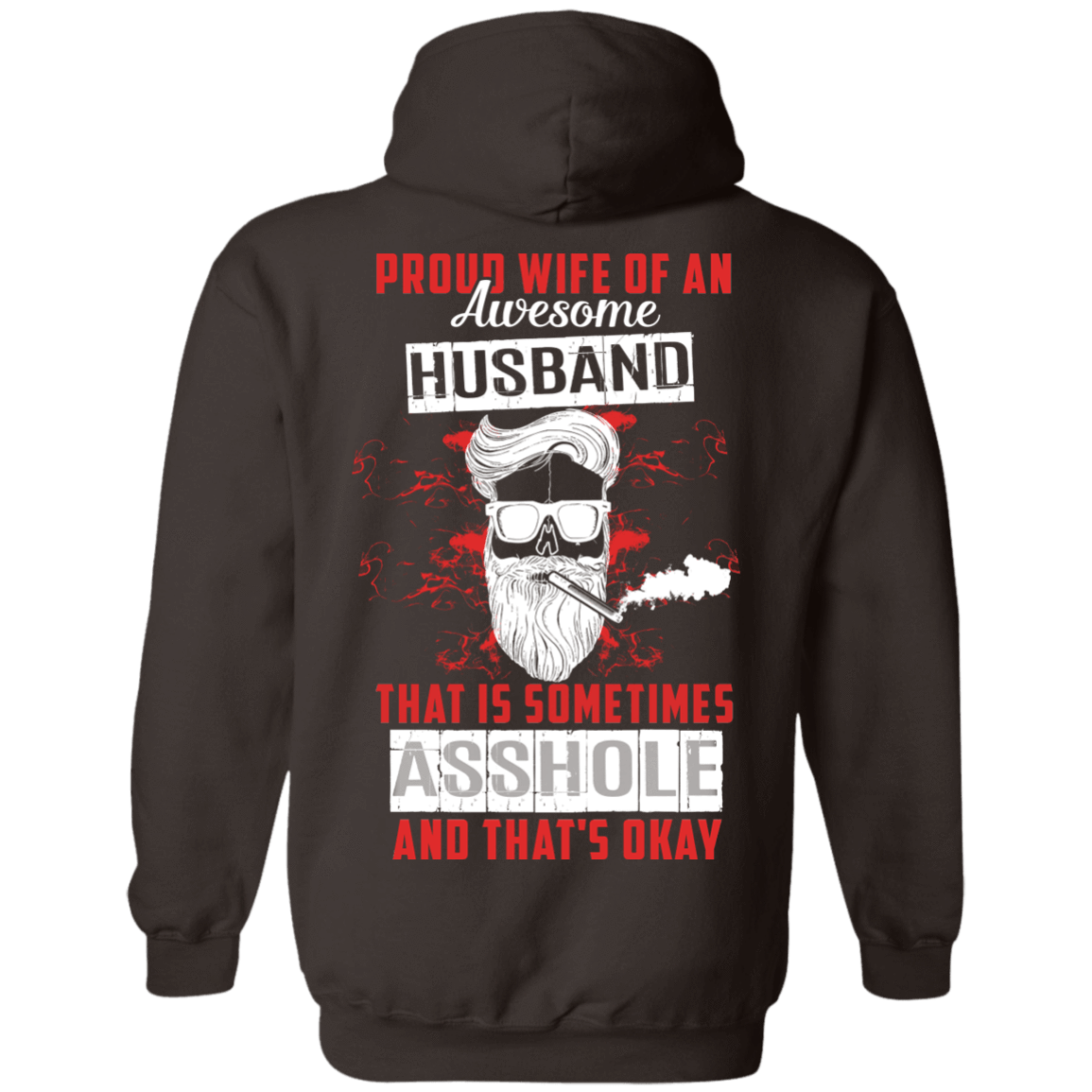 Proud Wife Of An Awesome Husband-T-Shirt & Hoodie-Pullover Hoodie-Dark Chocolate