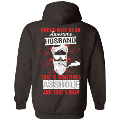 Proud Wife Of An Awesome Husband-T-Shirt & Hoodie-Pullover Hoodie-Dark Chocolate