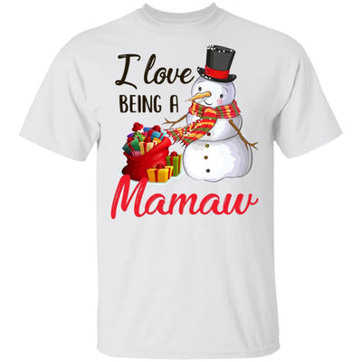 I Love Being A Mamaw Snowman Gift For Christmas Day-T-Shirt & Sweatshirt-Classic T-Shirt-White