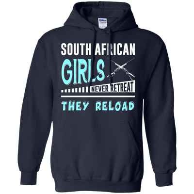 South African Girls Never Retreat They Reload-T-Shirt & Hoodie-Pullover Hoodie-Navy