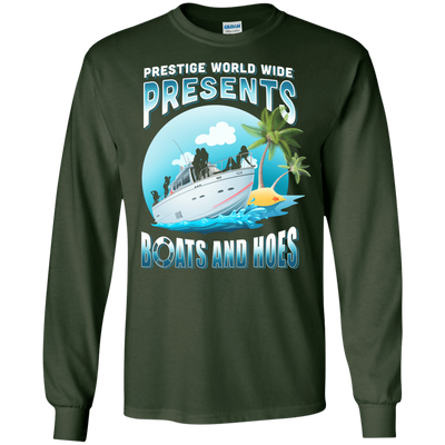 Prestige Worldwide Present Boats And Hoes-T-Shirt & Hoodie-Long Sleeve T-Shirt-Forest Green
