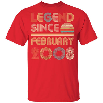 Legend Since February 2008 Vintage 13th Birthday Gifts Youth-Youth Shirt-Youth T-Shirt-Red