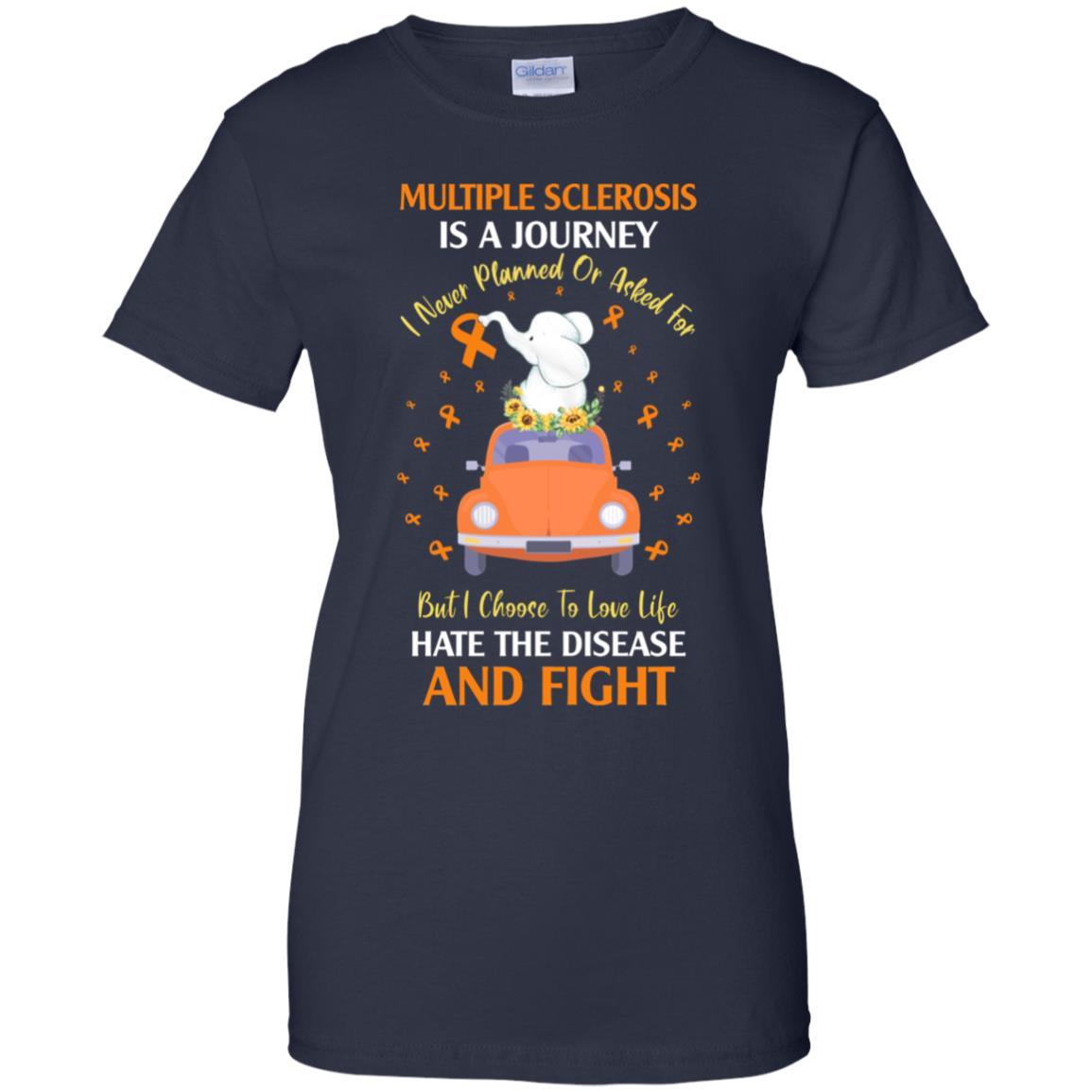 Multiple Sclerosis Awareness Is A Journey-T-Shirt & Hoodie-Women's T-Shirt-Navy