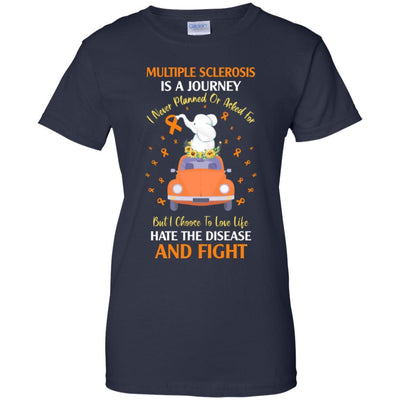 Multiple Sclerosis Awareness Is A Journey-T-Shirt & Hoodie-Women's T-Shirt-Navy