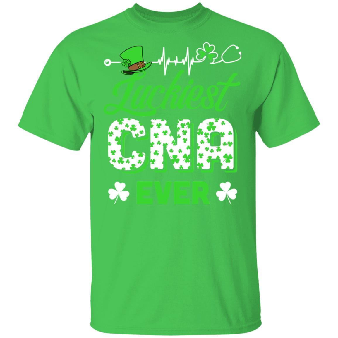 Luckiest CNA Nurse Ever Shamrock Top Hat St Patrick's Day-T-Shirt & Hoodie-Classic T-Shirt-Irish Green
