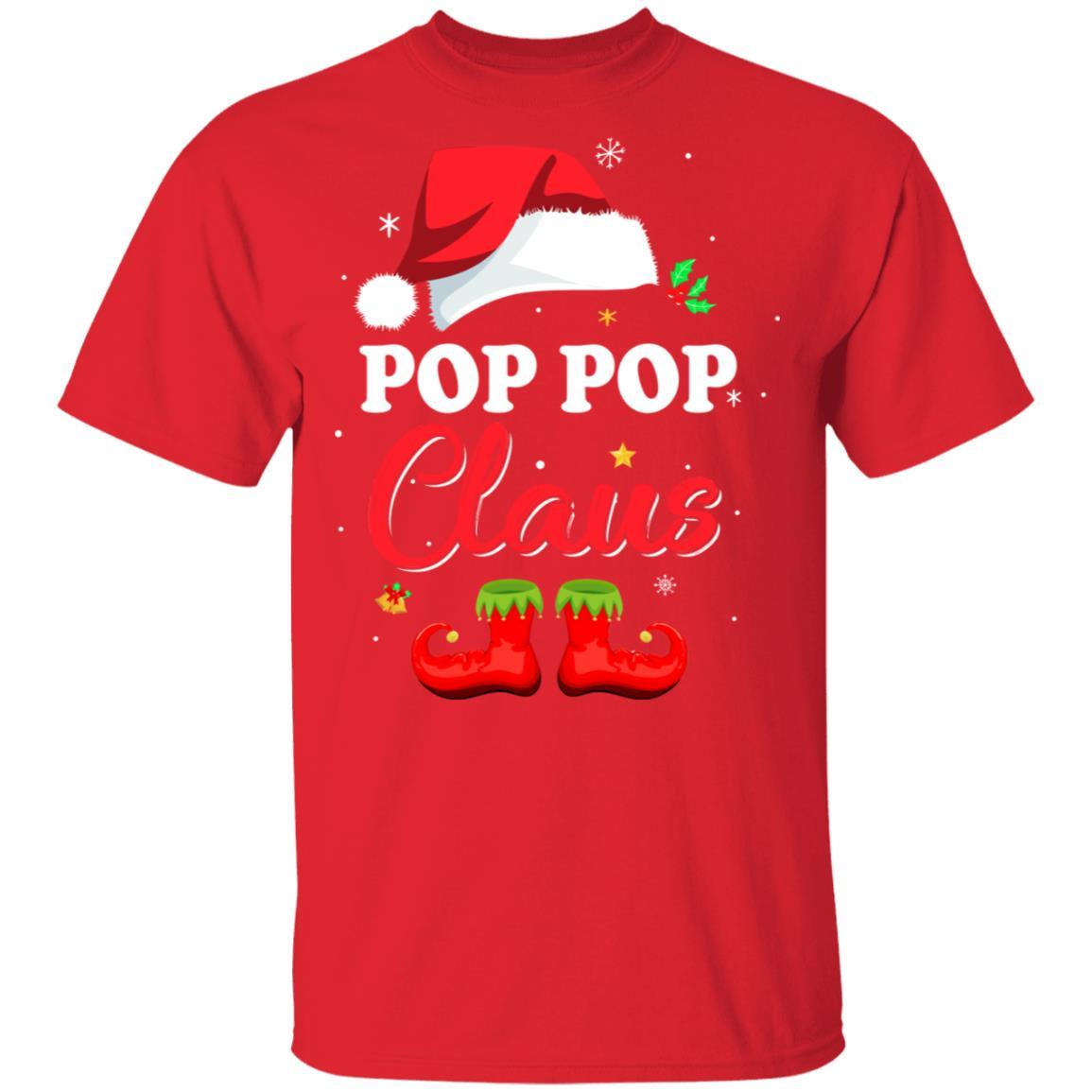 Santa Pop Pop Claus Matching Family Pajamas Christmas Gifts-T-Shirt & Sweatshirt-Classic T-Shirt-Red