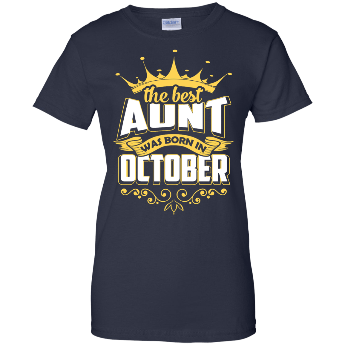 The Best Aunt Was Born In October-T-Shirt & Hoodie-Women's T-Shirt-Navy