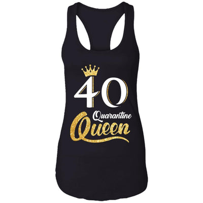Born In 1981 My 40th Birthday Quarantine Queen-T-Shirt & Tank Top-Women's Ideal Racerback Tank-Black