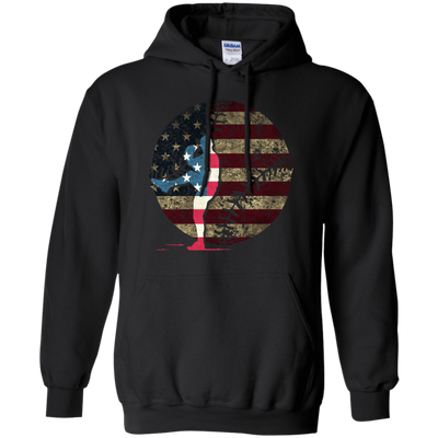 Pitcher Baseball America Flag-T-Shirt & Hoodie-Pullover Hoodie-Black