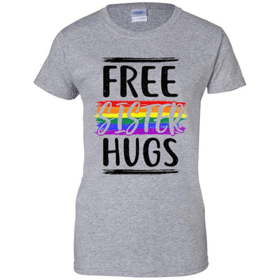 Free Sister Hugs Rainbow heart LGBT Pride Month-T-Shirt & Hoodie-Women's T-Shirt-Sport Grey