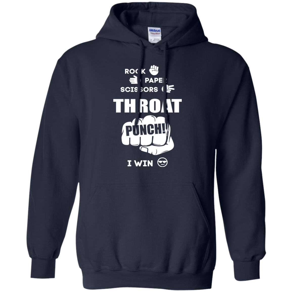 Throat Punch - I Win-T-Shirt & Hoodie-Pullover Hoodie-Navy