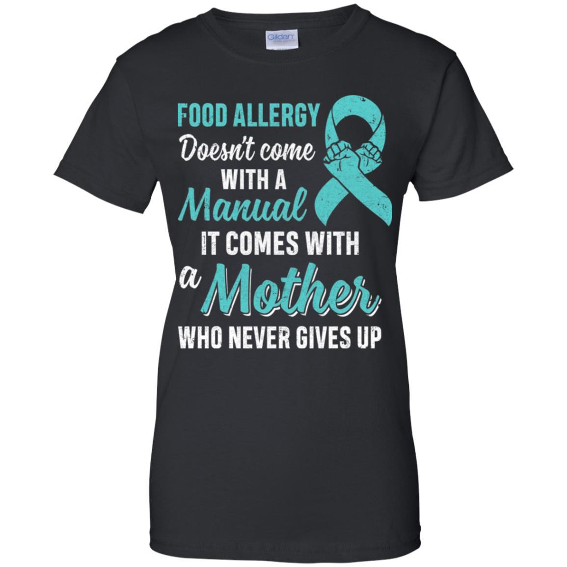 Funny Gift Food Allergy Mom Awareness Warrior-T-Shirt & Hoodie-Women's T-Shirt-Black