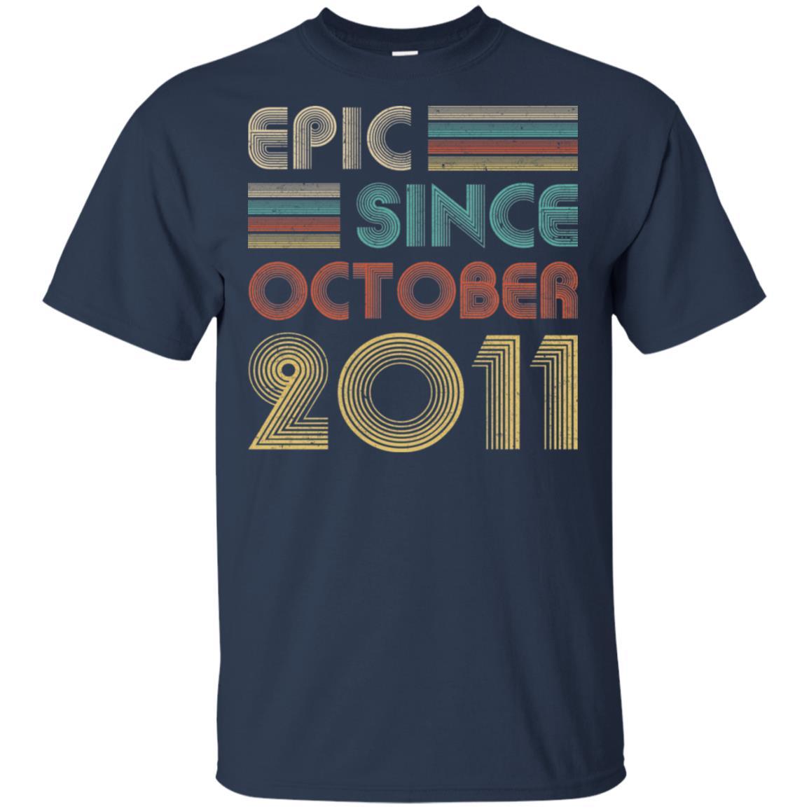 Epic Since October 2011 10th Birthday Gift 10 Yrs Old-T-Shirt & Hoodie-Classic T-Shirt-Navy