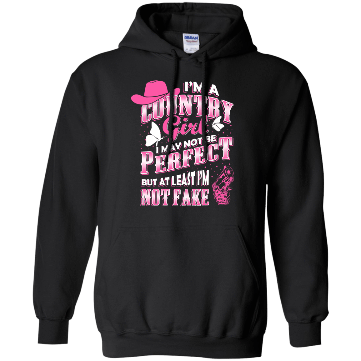 I May Not Be Perfect But At Least I'm Not Fake-T-Shirt & Hoodie-Pullover Hoodie-Black
