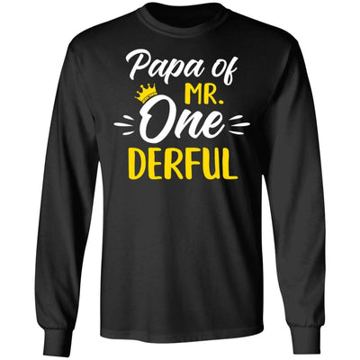 Papa Of Mr Onederful 1st Birthday Party Costumes Gifts-T-Shirt & Hoodie-Long Sleeve T-Shirt-Black