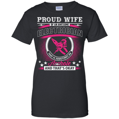 Proud Wife Of An Awesome Electrician-T-Shirt & Hoodie-Women's T-Shirt-Black