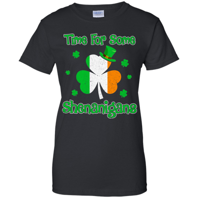St. Patrick's Time For Some Shenanigans Funny Party-T-Shirt & Hoodie-Women's T-Shirt-Black