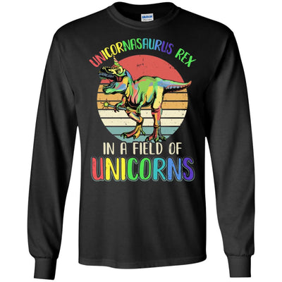 Be A Unicornasaurus Rex In A Field Of Unicorns-T-Shirt & Hoodie-Long Sleeve T-Shirt-Black