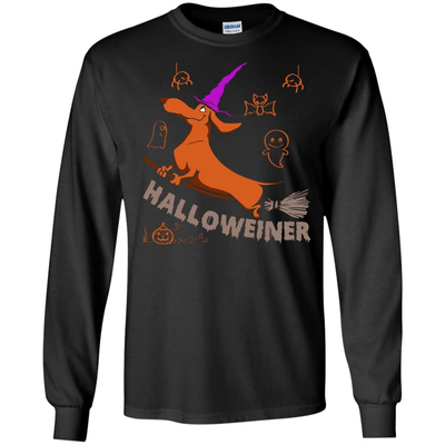 Halloweiner Halloween Dog-T-Shirt & Hoodie-Long Sleeve T-Shirt-Black