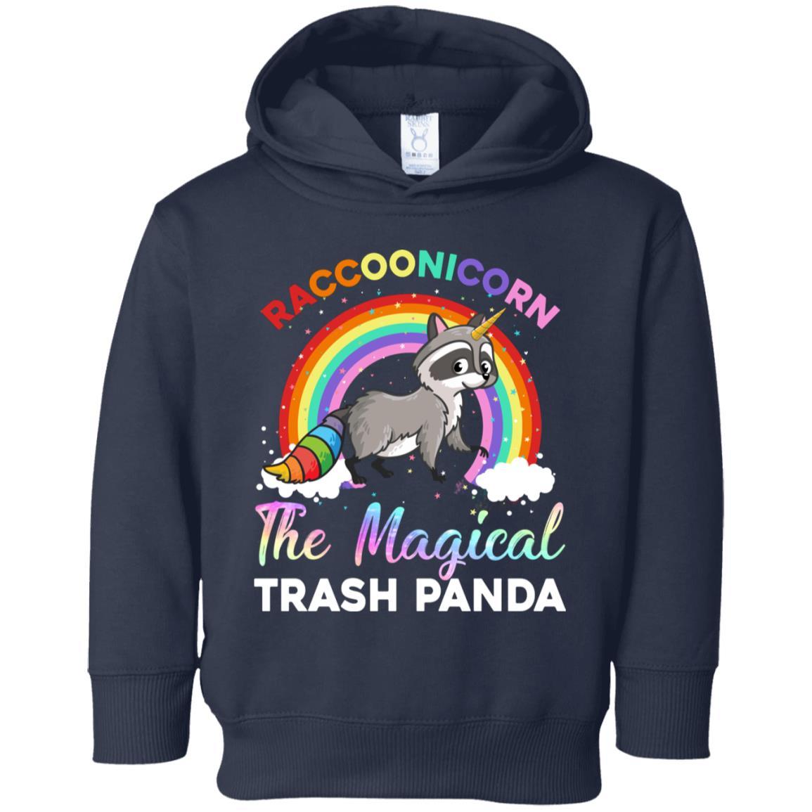 Racoonicorn Raccoon Unicorn Trash Panda For Kid Girls Youth-Youth Shirt-Toddler Fleece Hoodie-Navy