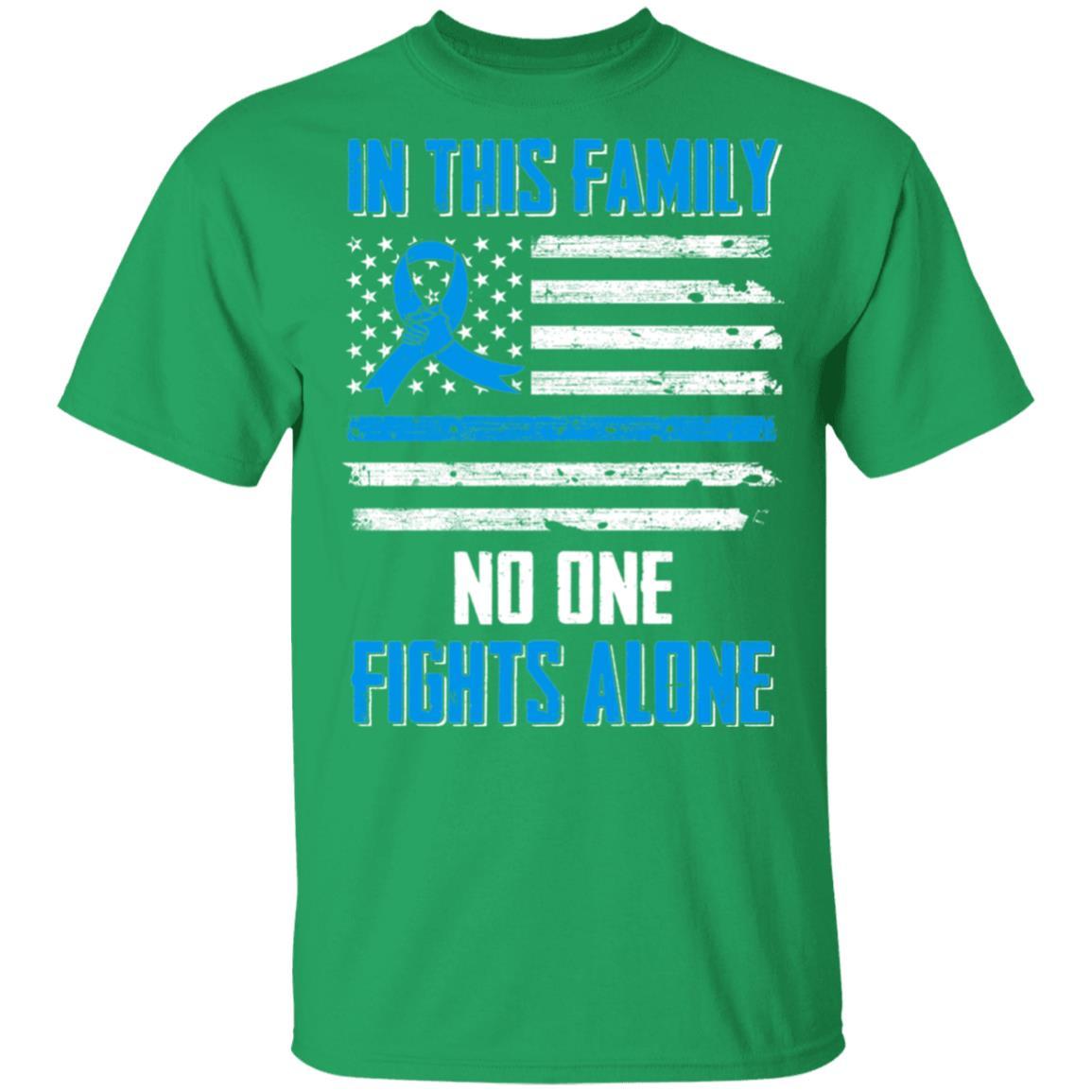 In This Family No One Fights Colon Cancer Alone Youth-Youth Shirt-Youth T-Shirt-Irish Green