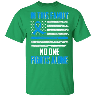 In This Family No One Fights Colon Cancer Alone Youth-Youth Shirt-Youth T-Shirt-Irish Green