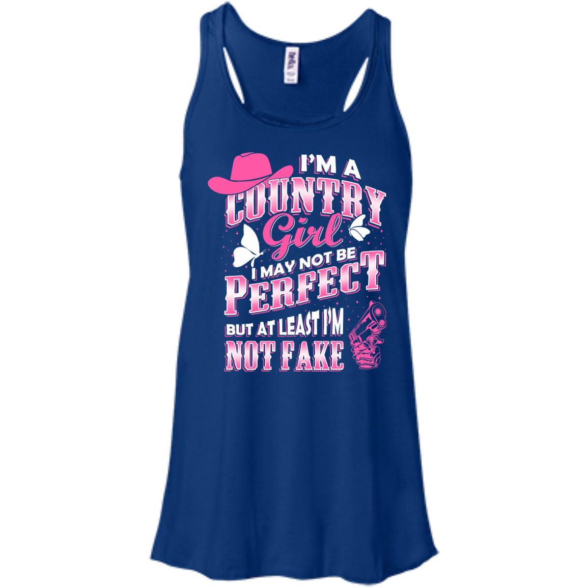 I May Not Be Perfect But At Least I'm Not Fake-T-Shirt & Hoodie-Women's Flowy Racerback Tank-True Royal