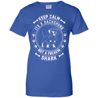 Keep Calm It's A Dachshund Not A Freaking Shark-T-Shirt & Hoodie-Women's T-Shirt-Royal