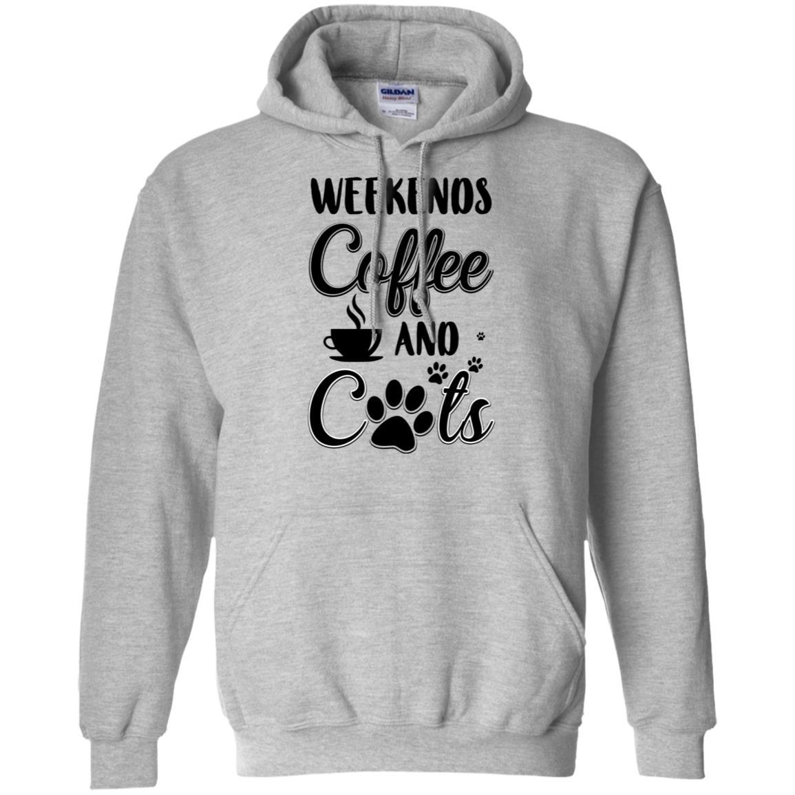 Weekends Coffee And Cats Lover Gifts-T-Shirt & Tank Top-Pullover Hoodie-Sport Grey