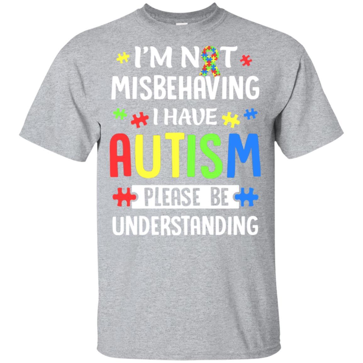 Autism Awareness I'm Not Misbehaving I Have Autism Youth-Youth Shirt-Youth T-Shirt-Sport Grey