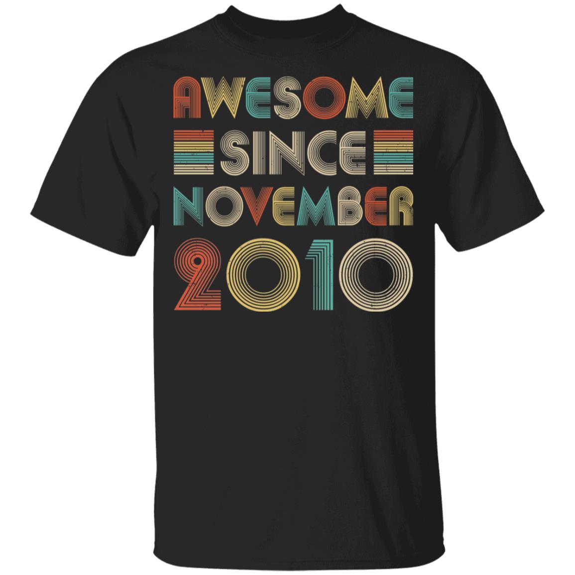 Awesome Since November 2010 Vintage 11th Birthday Gifts Youth-Youth Shirt-Youth T-Shirt-Black