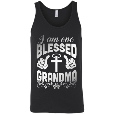 I Am One Blessed Grandma-T-Shirt & Hoodie-Unisex Tank-Black